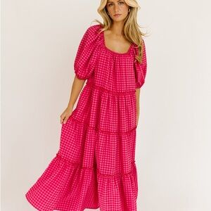 Zoco NEW Pink Gingham Maxi Dress- FREE SHIPPING